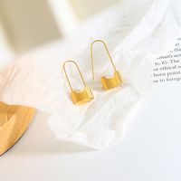 1 Pair Fashion Lock Titanium Steel Plating Drop Earrings main image 8