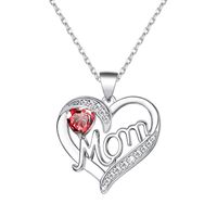 Cross-border Hot Sale Love Letter Halskette Temperament Einfache Herzförmige Mom Halskette Anhänger Für Mutter Muttertag Geschenk sku image 4