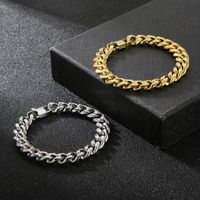 Douyin Online Influencer Same Style One Piece Dropshipping European And American Fashion Minimalist Electroplated Encrypted Titanium Steel Men's Bracelet Necklace main image 1
