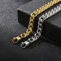 Douyin Online Influencer Same Style One Piece Dropshipping European And American Fashion Minimalist Electroplated Encrypted Titanium Steel Men's Bracelet Necklace main image 7