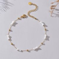 Wholesale Jewelry Vintage Style Fashion Simple Style Solid Color Stainless Steel 14k Gold Plated Anklet sku image 1