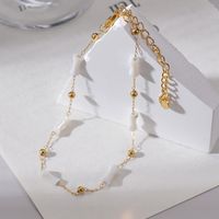 Wholesale Jewelry Vintage Style Fashion Simple Style Solid Color Stainless Steel 14k Gold Plated Anklet main image 4