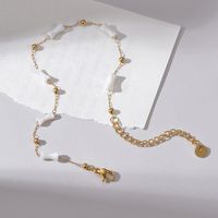 Wholesale Jewelry Vintage Style Fashion Simple Style Solid Color Stainless Steel 14k Gold Plated Anklet main image 3