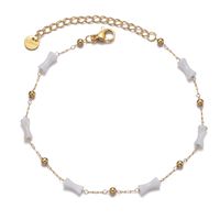 Wholesale Jewelry Vintage Style Fashion Simple Style Solid Color Stainless Steel 14k Gold Plated Anklet main image 2