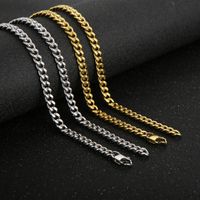 Punk Solid Color Stainless Steel Plating 18k Gold Plated Men's Necklace main image 1