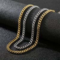 Punk Solid Color Stainless Steel Plating 18k Gold Plated Men's Necklace main image 5