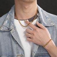 Punk Solid Color Stainless Steel Plating 18k Gold Plated Men's Necklace main image 9