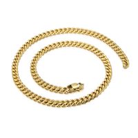 Punk Solid Color Stainless Steel Plating 18k Gold Plated Men's Necklace sku image 2