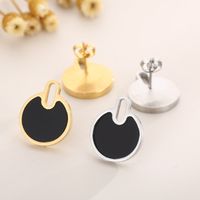 Fashion Round Titanium Steel Plating Women's Earrings Necklace main image 6