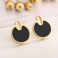 Fashion Round Titanium Steel Plating Women's Earrings Necklace main image 5