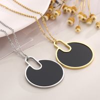 Fashion Round Titanium Steel Plating Women's Earrings Necklace main image 7