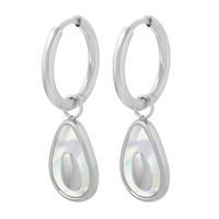 1 Pair Fashion Avocado Titanium Steel Plating Inlay Shell Drop Earrings main image 1