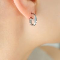 1 Paire Style Simple Géométrique Acier Au Titane Placage Acier Au Titane Boucles D'oreilles sku image 2