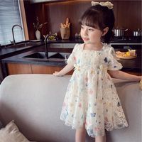 Cute Butterfly Bow Knot Bowknot Cotton Girls Dresses sku image 1