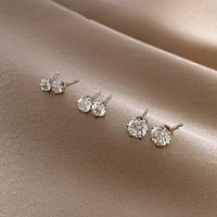 1 Set Fashion Geometric Alloy Inlay Zircon Women's Earrings sku image 1