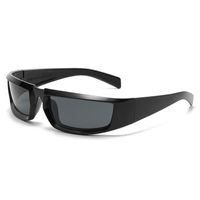 Punk Streetwear Solid Color Ac Square Full Frame Men's Sunglasses sku image 1