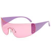Retro Ethnic Style Bohemian Solid Color Pc Special-shaped Mirror Frameless Women's Sunglasses sku image 2