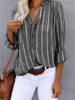 Shirt Long Sleeve Blouses Printing Comfort And Casual Urban Style Stripe main image 5
