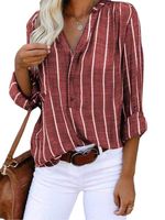 Shirt Long Sleeve Blouses Printing Comfort And Casual Urban Style Stripe main image 4