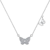 1 Piece Fashion Butterfly Sterling Silver Plating Inlay Zircon Necklace main image 5