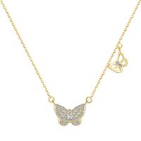 1 Piece Fashion Butterfly Sterling Silver Plating Inlay Zircon Necklace sku image 1