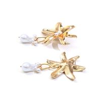 1 Pair Fashion Flower Imitation Pearl Alloy Patchwork Women's Drop Earrings main image 4