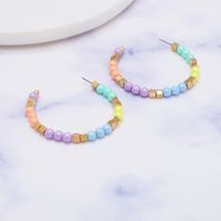 1 Pair Fashion C Shape Beaded Arylic Ear Studs main image 5