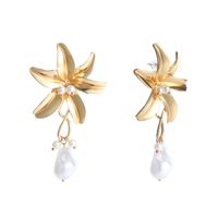 1 Pair Fashion Flower Imitation Pearl Alloy Patchwork Women's Drop Earrings sku image 1