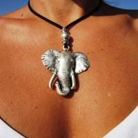Retro Elephant Alloy Handmade Women's Pendant Necklace sku image 1