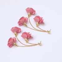 1 Pair Retro Flower Cloth Metal Handmade Women's Drop Earrings main image 4