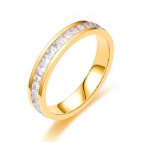 1 Piece Fashion Solid Color Titanium Steel Inlay Zircon Rings main image 1