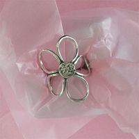 1 Piece Simple Style Flower Copper Plating Open Ring main image 4