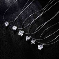 1 Pièce Dame Géométrique Star Forme De Cœur Alliage Strass Femmes Pendentif main image 1