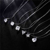 1 Piece Lady Geometric Star Heart Shape Alloy Rhinestone Women's Pendant Necklace main image 1