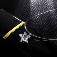 1 Pieza Señora Geométrico Estrella Forma De Corazón Aleación Diamante De Imitación Mujeres Collar Colgante sku image 3