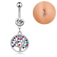 1 Piece Fashion Star Heart Shape Flower Stainless Steel Inlaid Zircon Belly Ring main image 4