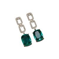 1 Pair Fashion Square Alloy Plating Artificial Crystal Rhinestones Women's Drop Earrings main image 2