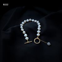 Retro Circle Freshwater Pearl Beaded Bracelets 1 Piece sku image 1