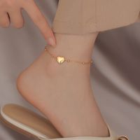 Fashion Heart Shape Titanium Steel Plating Women's Anklet main image 5