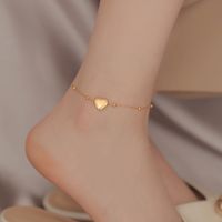 Fashion Heart Shape Titanium Steel Plating Women's Anklet main image 2