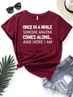 Women's T-shirt Short Sleeve T-shirts Printing Casual Letter main image 2