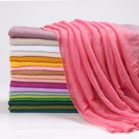 Frau Einfacher Stil Einfarbig Bali Garn Nähen Baumwolle Leinen Schals main image 1