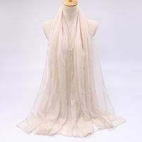 Women's Simple Style Solid Color Voile Sewing Cotton Linen Scarves sku image 1