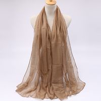 Women's Simple Style Solid Color Voile Sewing Cotton Linen Scarves sku image 3