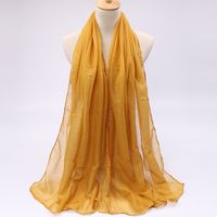 Women's Simple Style Solid Color Voile Sewing Cotton Linen Scarves sku image 4