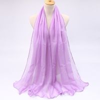 Women's Simple Style Solid Color Voile Sewing Cotton Linen Scarves sku image 2