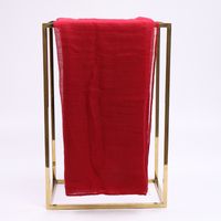 Women's Simple Style Solid Color Voile Sewing Cotton Linen Scarves main image 3