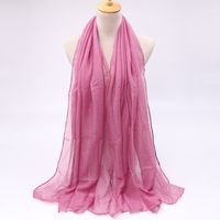 Women's Simple Style Solid Color Voile Sewing Cotton Linen Scarves sku image 5