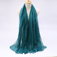 Women's Simple Style Solid Color Voile Sewing Cotton Linen Scarves sku image 8