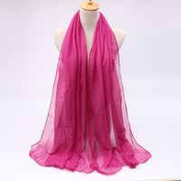 Women's Simple Style Solid Color Voile Sewing Cotton Linen Scarves sku image 6
